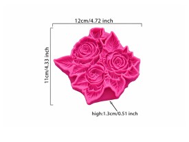 Molde 3 flores abiertas y una sin abrir